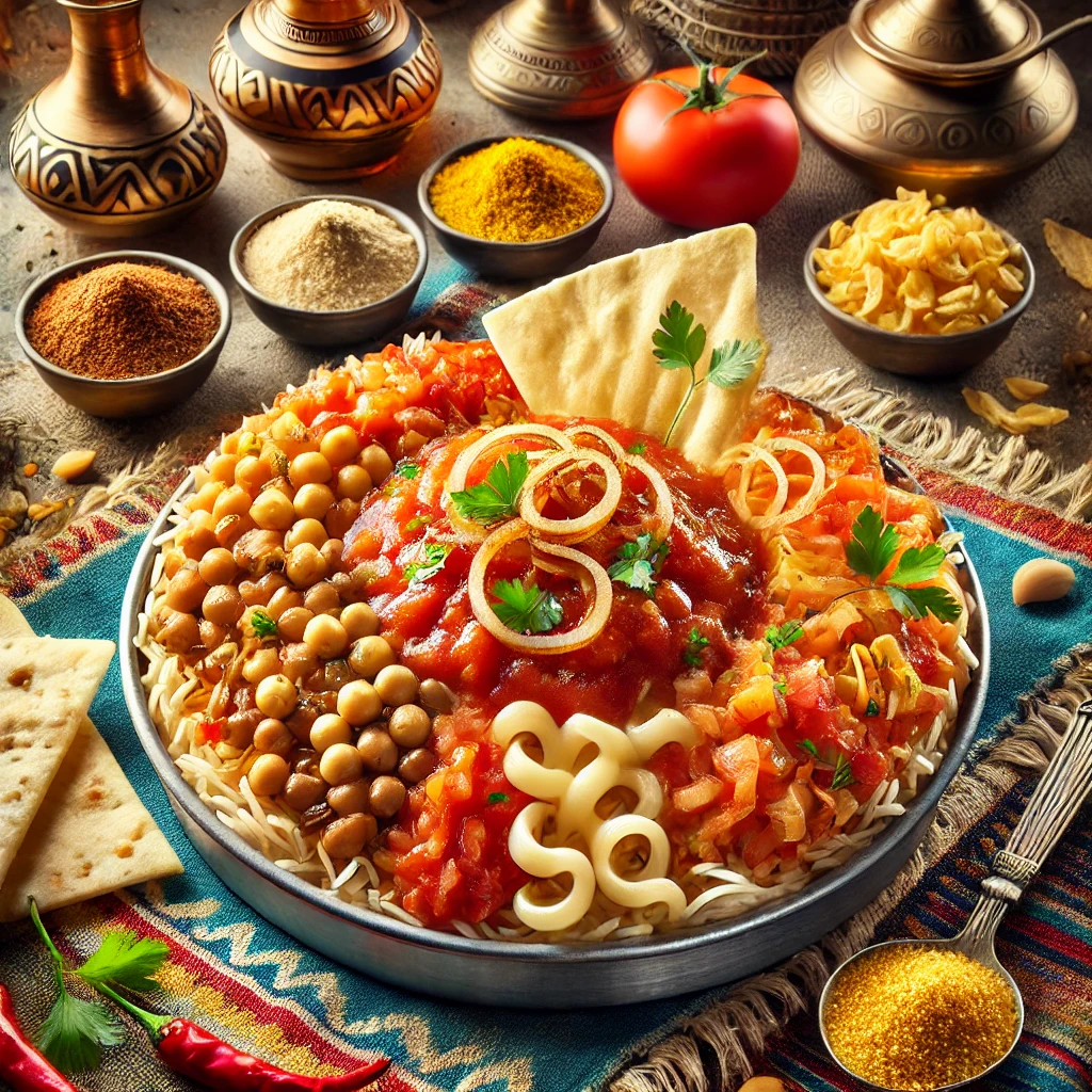 A vibrant display of Egyptian flavors featuring a traditional Egyptian dish