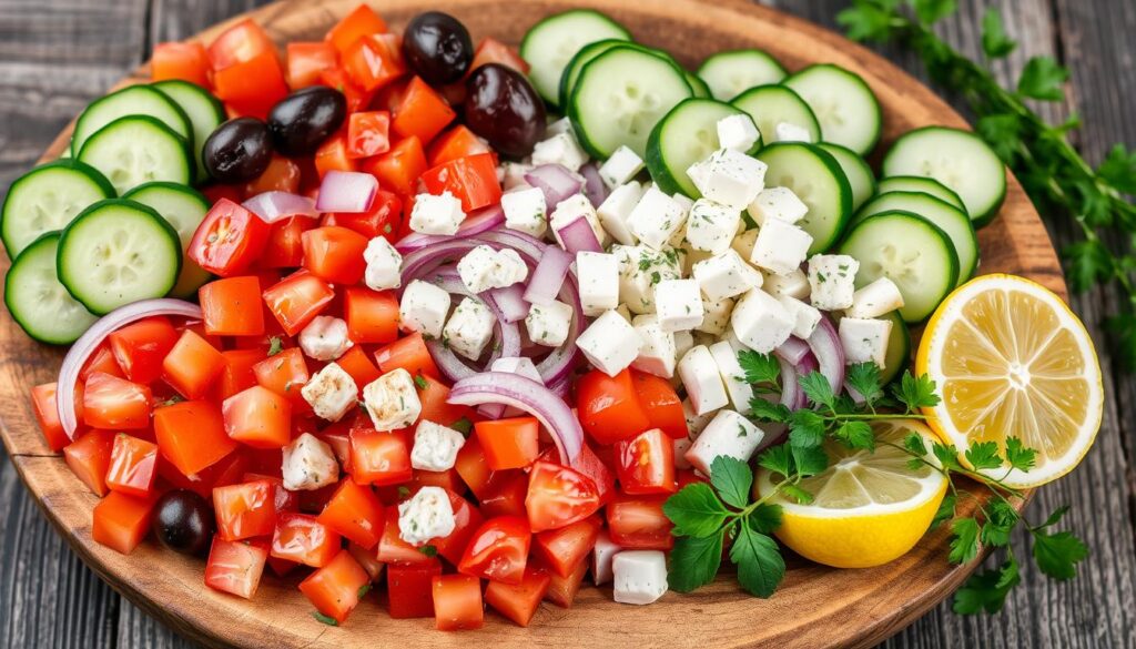 Mediterranean Cucumber Salad Ingredients