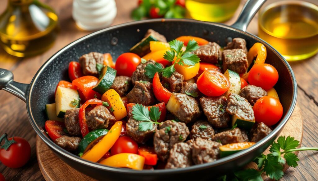 Mediterranean beef stir fry