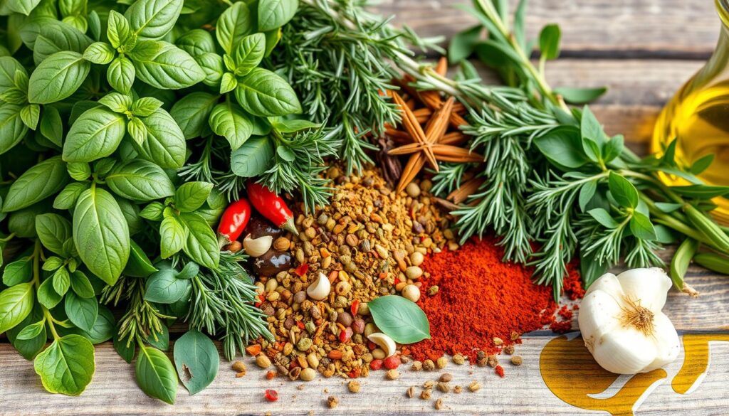 Mediterranean herbs and spices