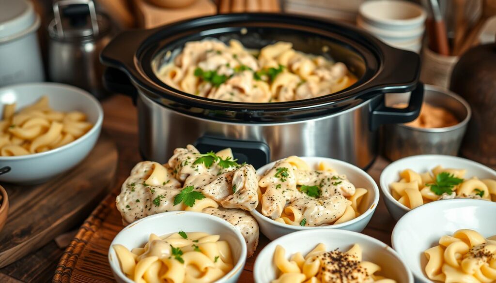 Slow Cooker Chicken Stroganoff