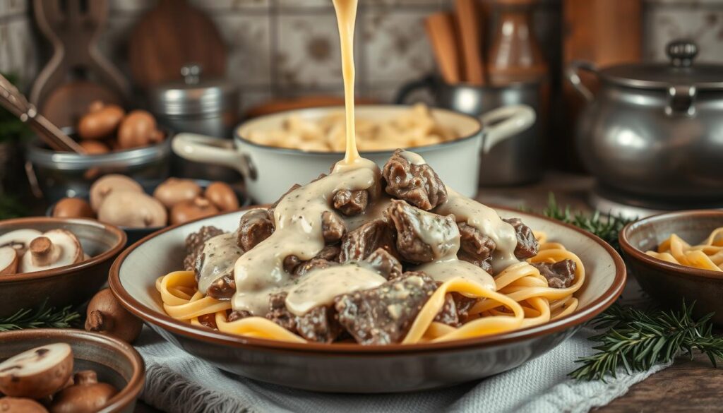 beef stroganoff history