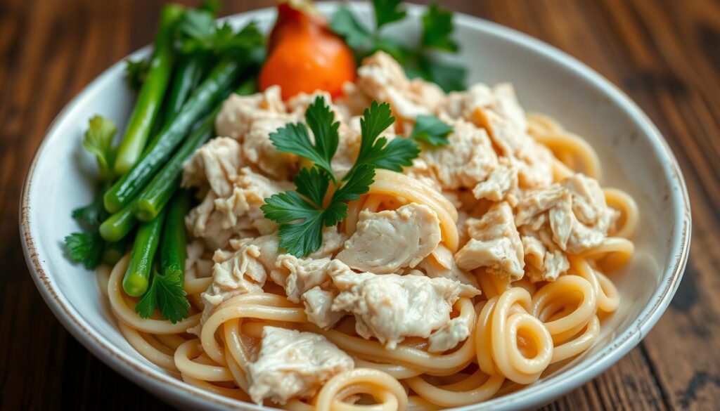 chicken and noodles leftovers