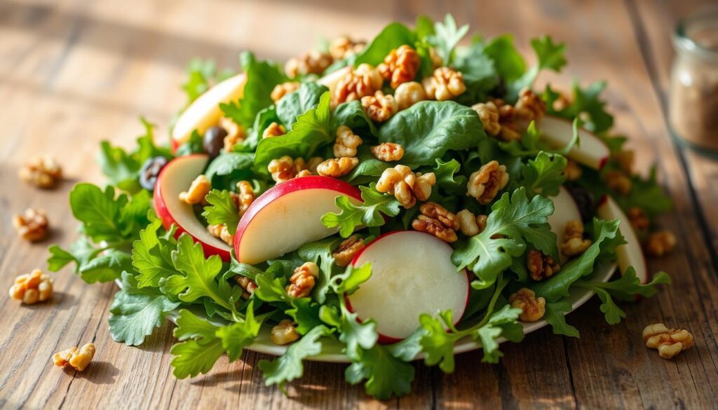 green salads with apples