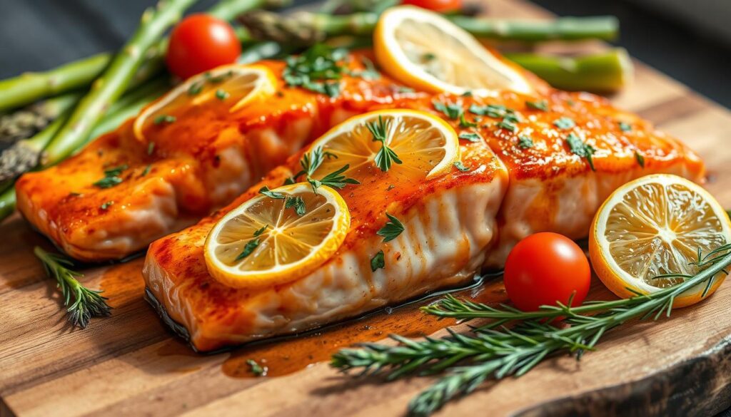 healthy salmon fillets