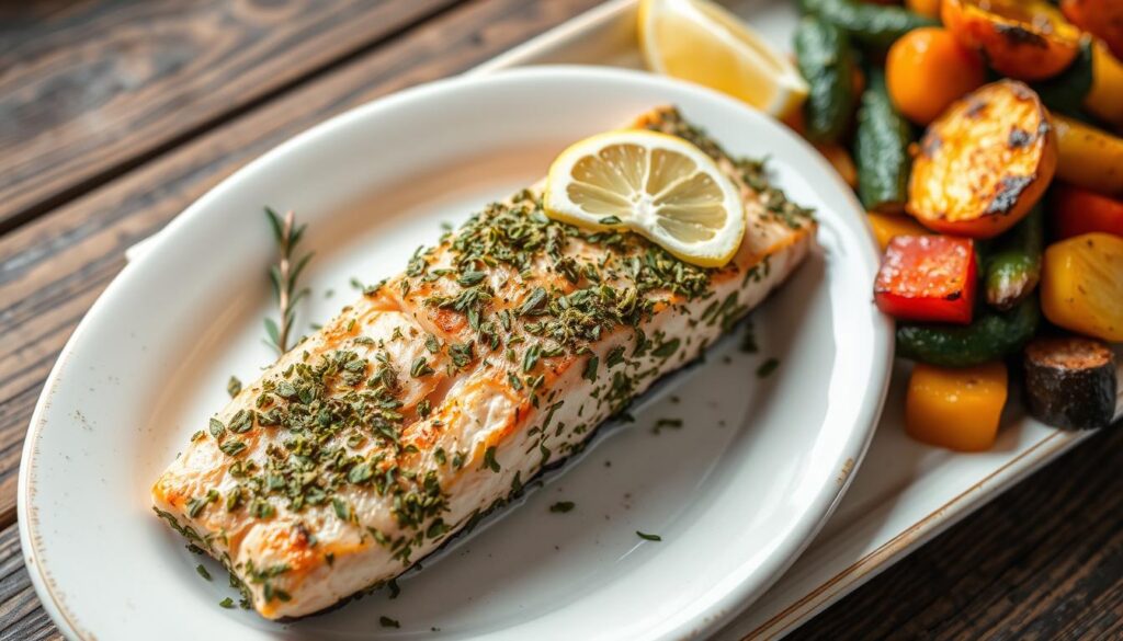 herb-crusted salmon