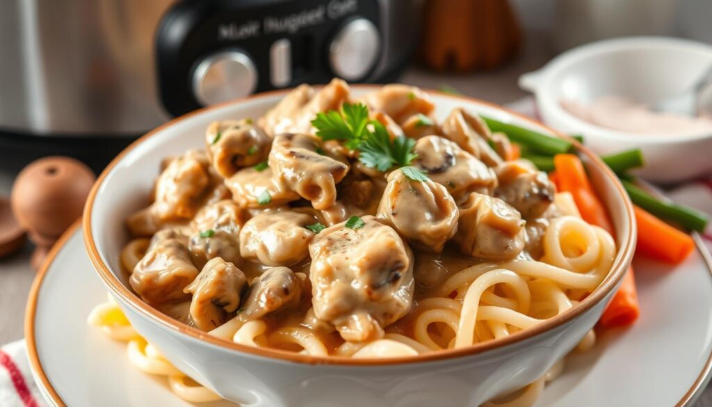 slow cooker chicken stroganoff