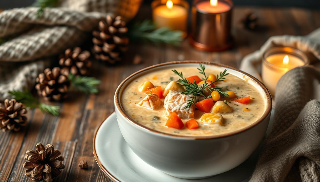 Winter salmon chowder